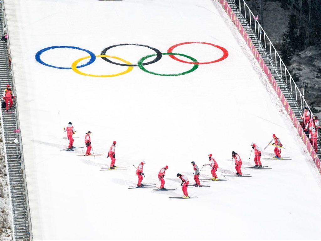 people skiing during Winter Olympics