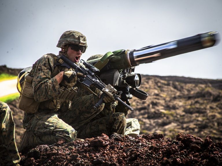 The Marines fires a FGM  Javelin missile during Exercise Bougainville II on  May  e