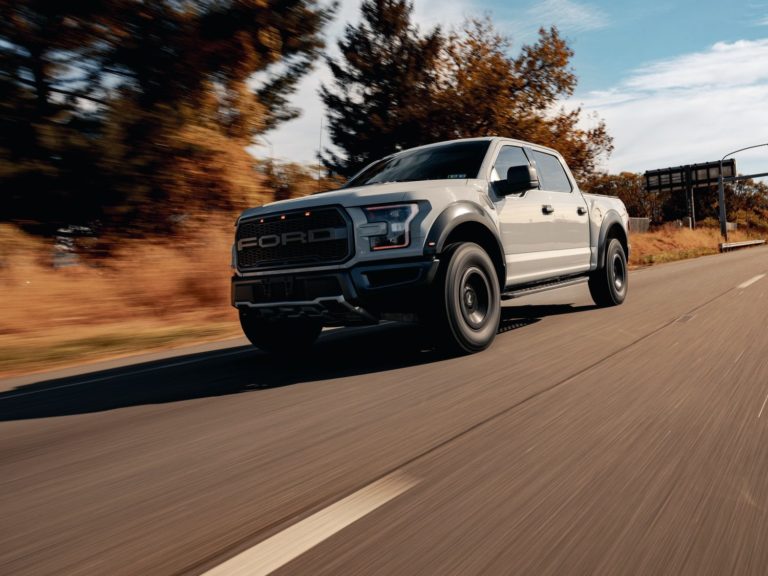 A Ford F-150 Raptor on the Road