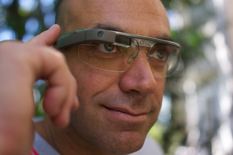 A Google Glass wearer scaled e