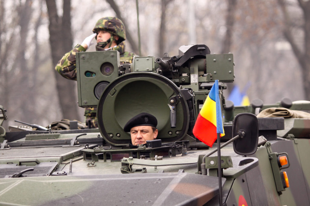 Romanian Piranha IIIC APCs during the Romanian National Day military parade  scaled