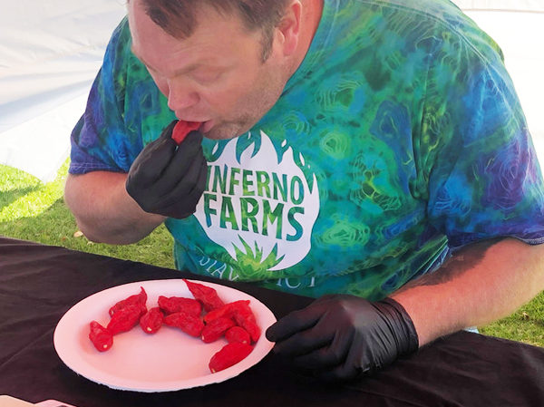 Gregory attempting most Bhut Jolokia chilli peppers eaten in one minute tcm  e