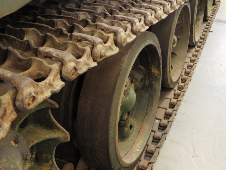 Tracks of the T  tank at the Military Vehicle Technology Foundation e