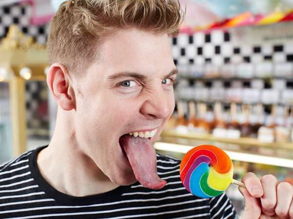 nick stoeberl longest tongue licking a lollipop tcm  e