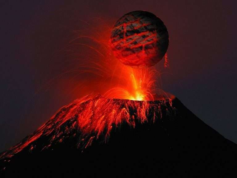 volcano, wash, eruption