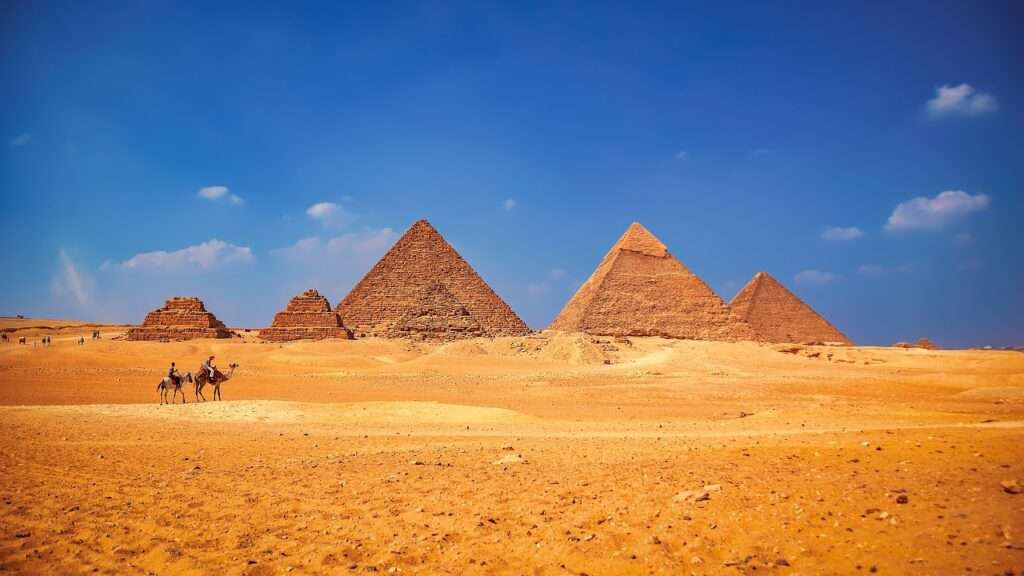 landscape, pyramids, desert