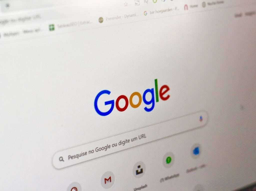 computer screen showing google search