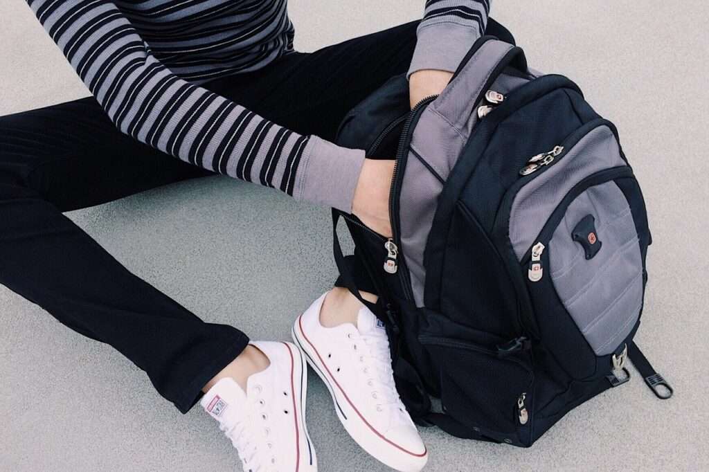student, school, backpack